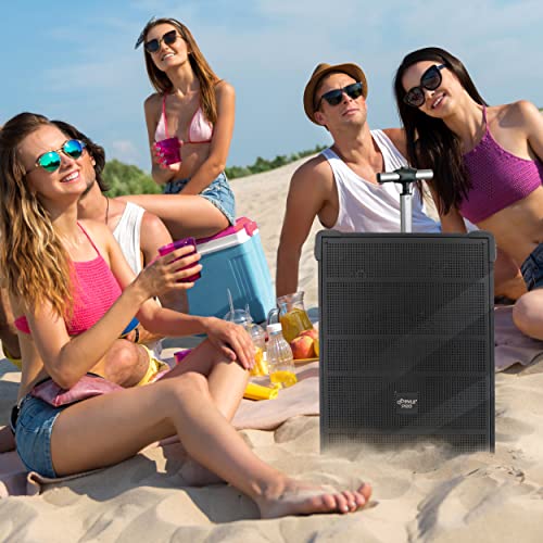 Pyle 12'' Portable Wireless Bluetooth Speaker System - Built-in Rechargeable Battery, Wireless Microphone, USB/Micro SD/FM - 80 Watt - FM Radio with Digital LED Display, PWMA1299A - size: 12 inch