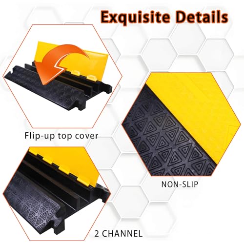 2PACK Cable Protector Ramp (2-Big Channel x 1Pack) - style: 2-Big Channel x 1Pack