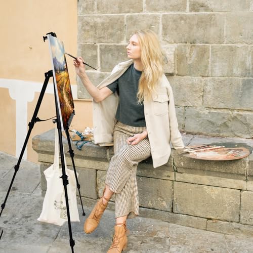RRFTOK 6 Pack 17-66 Inch Art Easel Stand for Painting and Sign, Black | Portable folding metal tripod easel for display stand, canvas holder, adults, floor, sign, poster board and travel use - style: 66B 6-Pack