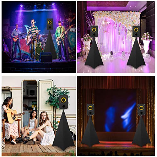 Dofilachy Speaker Stand Cover-DJ Bag with 360 Degree Cover, Speaker Tripod Scrim Cover for Speaker/Lighting with Free Travel Bag (One Pack-Black) - color: One Pack-black