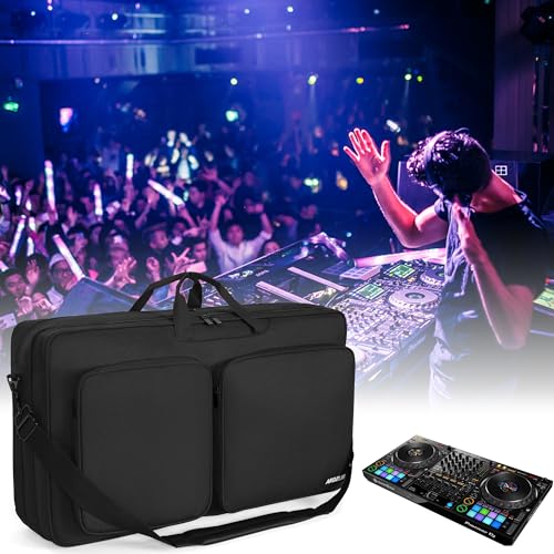 AKOZLIN Multi-layer Controller Gig Bag Padded Mixer Carry Case Fits for Pioneer RX/NI Traktor Kontrol S8/DDJ SX SX2 SX3/DDJ 800/DDJ FLX6/DDJ 1000 1000SRT/Denon MC7000 - size: 28.4"X16.5"X 5.9" for DDJ SX/1000