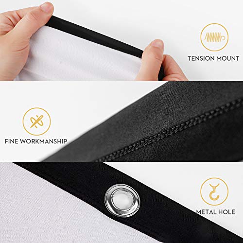 Double Layer Projector Screen 100 inch 16:9 Portable Projection Movie Screen 3D with No Light Transmission for Home Theater Outdoor Indoor Office with 15 Nails No Crease - size: 100 inch