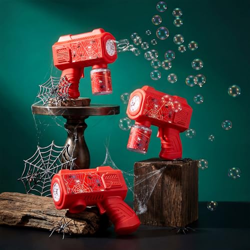 Gemscream 6 Pack Spider Web Automatic Bubble Gun for Outdoor Summer Party - style: Spider Web
