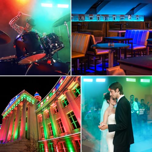 180W RGBW LED Wall Washer Light, 270 RGB +180 White LEDs Stage Strobe Light with Remote, DMX512 Sound Activated for Church VBS Wedding Party KTV Halloween Haunted House Rental Event