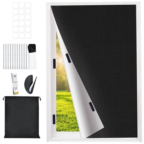 Blackout Window Cover, 118x57 Inch Blackout Curtains for Bedroom, Portable Black Out Shades Blinds No Drill DIY Cuttable Black Out Curtains, for Sloped Roof Windows, Children's Room, Media Room - size: 57"W x 118"H