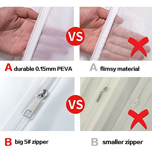 MsKitchen 6 Pack Long Garment Bags (24x60") - Dustproof Gown Covers - Durable PEVA Hanging Bags with Sturdy Zipper for Maxi Dresses, Long Coats & Dance Costumes (Translucent) - color: Translucent, size: 24" x 60" 6 Pack