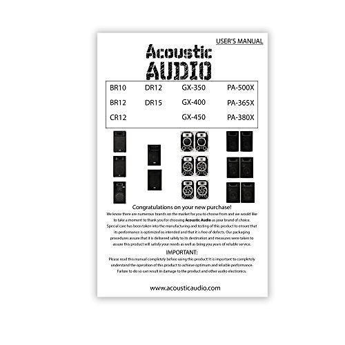 Acoustic Audio CR12 Passive 12" DJ Speaker Pair 3 Way PA Karaoke Band Speakers