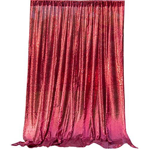 JYFLZQ Burgundy Sequin Backdrop Curtains for Party 2ft x 8ft 2Panel - color: Burgundy, size: 2 ft x 8 ft - 2 Panels