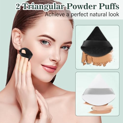 Professional Makeup Brush Set, LUXBRU 20PCs Makeup Brushes with Foundation Eyebrow Blending Concealer Blush Eyeshadow Contour Powder Brush, Make Up Brushes Kit with Travel Case & 2 Powder Puff-Green - color: Dark Green