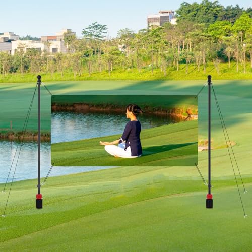Outdoor Banner Pole with Ground Stake, 4-Section Stainless Steel Adjustable Banner Stand, Free-Assembly Yard Sign Post for 3–10FT Horizontal Banners, Portable Advertising Display (Hardware Only)