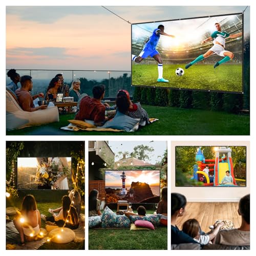 AAJK 120in Outdoor ALR Projector Screen Portable Anti-Crease Movie Screen - size: 120in pro