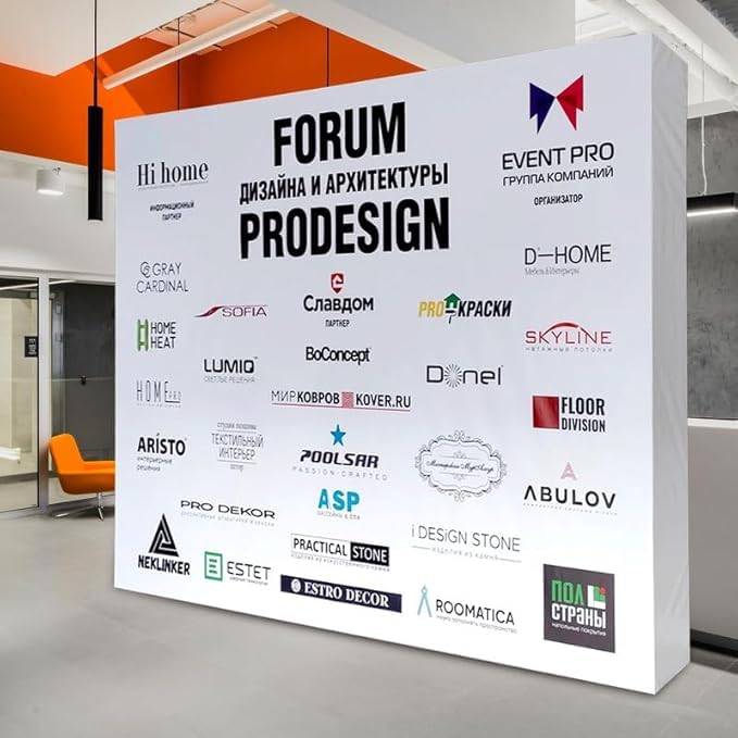 Custom Tension Fabric Display Stand Trade Show Backdrop Pop Up Display - color: Pop-Up Displays, size: 20×7.5 FT