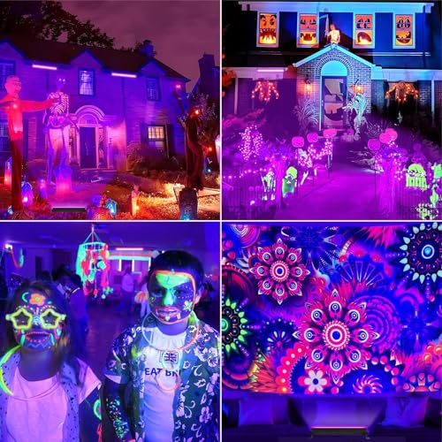 42W LED Black Light Bar for Halloween, Glow in the Dark Party, 10 Pack - size: 10 Pack