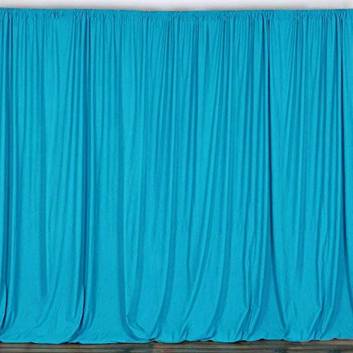 New Creations Fabric & Foam Inc, Polyester Poplin Backdrop Drapes Curtain Panel/Curtain Room Divider (Turquoise, 10 Feet Wide x 10 Feet High Single Panel)