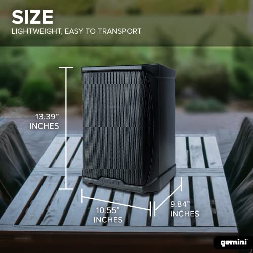 Gemini Wireless Battery PA Speaker, 400 Watts, 6.5" (GPSS-650) | 13 lb wireless battery PA, 6.5", 11+ hr - 3-channel mixer, DSP EQ - XLR/1/4", RCA, AUX - Bluetooth