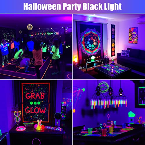 50W 1.4Ft UV-A LED Black Light Bars with 59in Plug+Switch+Stand(2 Pack) - color: 2 Pack
