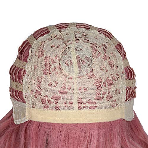 ColorGround Long Curly Cosplay Wig with 2 Ponytails (Pink) - color: Light Pink