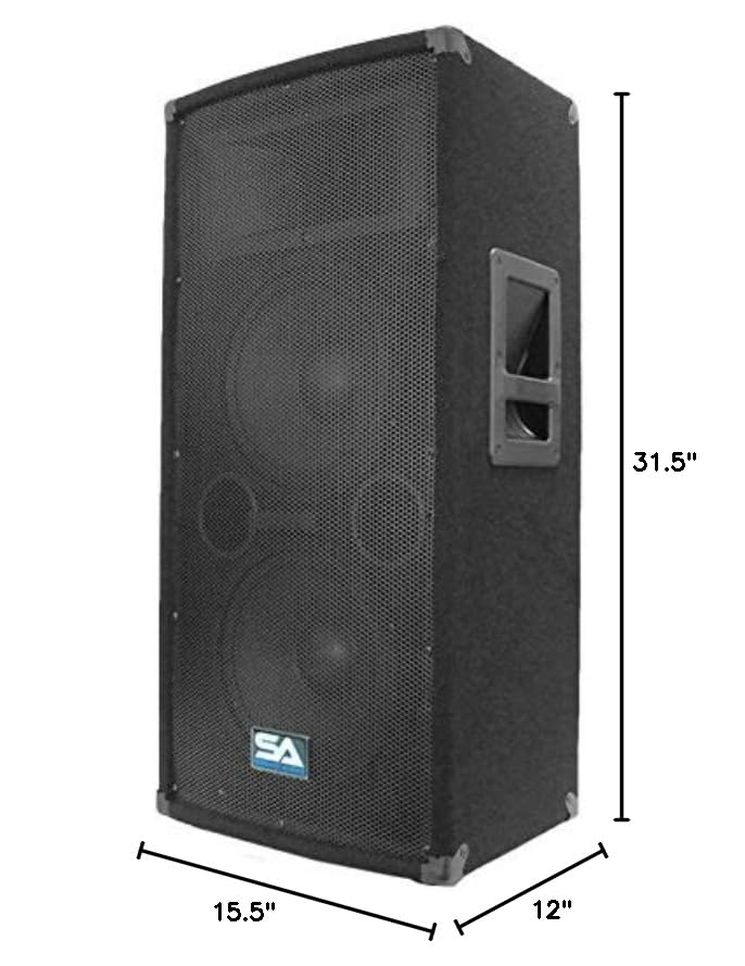 Seismic Audio 100T Pair of Dual 10-Inch PA DJ Club Speakers 600 Watts Pro Audio Band