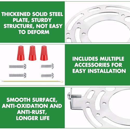 125mm (4.9") Universal Light Fixture Mounting Bracket Kit Light Crossbar Round Ceiling Plate with Screws for Wall Lights Ceiling Lighting Pendant Lights and Chandeliers - size: 125mm