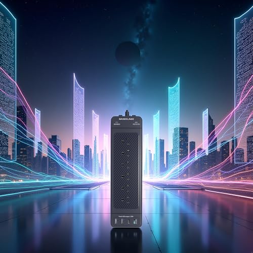 Surge Protector Power Strip 10ft Cord/High Joules Surge Protection (4800J) /Heavy Duty/Multiple outlets/Mountable/18AC/15A/USB A+C(PD20W),Flat Plug, Commercial,Industrial,Office,Home,Black