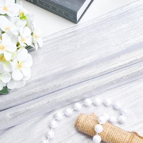 Silver Photo Backdrop 2 Panels 4.8x8FT Long Backdrop Drapes Curatin Glitter Sequin Background with Rod Pockets for Party Birthday Wedding Photography - color: Silver, size: 4.8FT x 8FT - 2Pcs