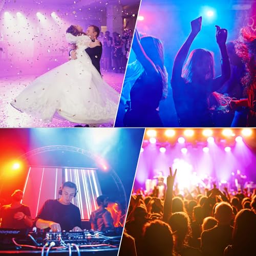 Moving Head Lights 19x15W RGBW 4-in-1 LED Stage Light with Zoom Beam Wash Effect by Sound Activated Auto DMX Control for Wedding DJ Disco Parties Nightclub Show Bar (2Pack with Flight Case)