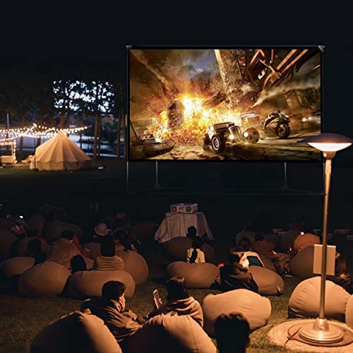 Projector Screen and Stand 150 inch 16:9 HD 4K Large Outdoor Projector Screen Portable Projection Movie Screen with Carry Bag for Home Theater Backyard Cinema Travel Foldable Anti Crease Windproof - size: 150 inch