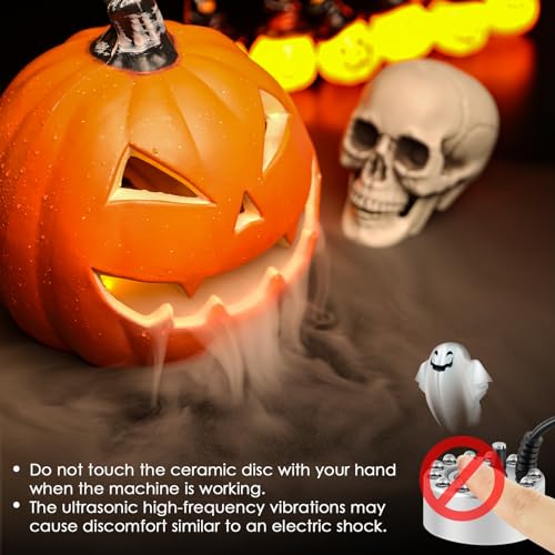 Mxmoonant 350ml/H Ultrasonic Mist Maker Fogger Metal 12-Light, Splash Guard | w/Float & 3 Replacement Ceramic Discs, for Halloween Water Fountain Pond Pot Rockery Sink Decoration, Mushroom Plant Humidify