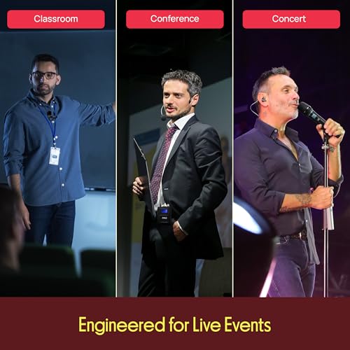 Pyle 4 Channel UHF Wireless Microphone System with 3 Handheld Mics, Lavalier & Headset Mic, 300 Ft Range, Selectable Frequencies & Rack Mount Receiver for Conferences, Hosting, Church & PA Systems - style: 4-Channel Handheld-Headset-Lavalier
