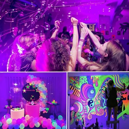 25 Foot Black Light Strips & Remote, Dimmable Flexible Blackights Strip Lights 450 LEDs for Glow Party Body Paint Birthday Bedroom Room Fluorescent Tapestry Poster, Non-Waterproof - size: 7.6 m