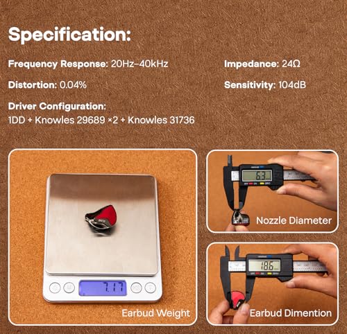 Linsoul ZiiGaat x Fresh Reviews Arete II 2nd 1DD+4BA Hybrid in Ear Monitor - color: Red