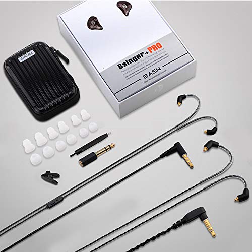 BASN Bsinger Pro in Ear Monitor,Dual Drivers IEM Earphones for Musicians - color: Brown