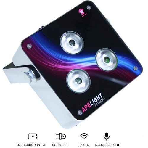 Ape Labs Maxi TourPack (6pc) - German Made, Professional Smart Uplight, 45 Watt RGBW LED Par, Battery Powered w/Wireless DMX & MusikMode, Lighting Package w/Charging Case