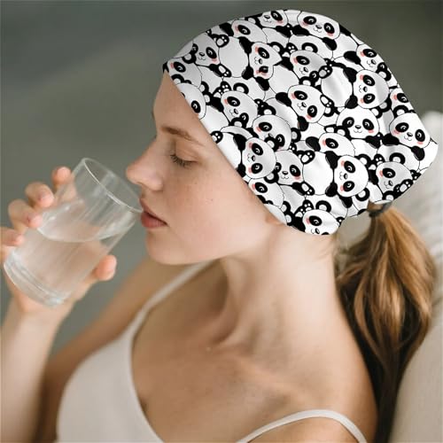 Art Owl Women's Slouchy Beanie Hat Cute Turban Hats Cancer Headwear Caps Baggy Skull Sleep Scarf - color: Cartoon Panda