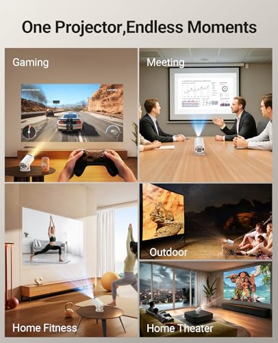 Mini Projector with WiFi and Bluetooth, Built-in App,1080P Supported(S) - size: S