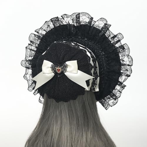 COSDREAMER Girls Women Victorian Bonnets Lace Flowers Tea Party Hats - color: F