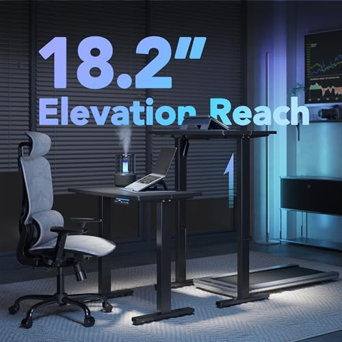 HUANUO AI-Powered Smart Electric Standing Desk, 32 Inch, Black | AI App & Voice Control via Alexa, Google Assistant & Siri Shortcuts, 28.3–46.5-Inch Height, Compact 32-Inch Desk, 3 Settings - color: Black, size: AI-32" X 19"