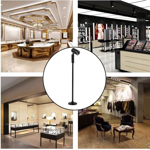 Hardwired 2Pc Mini LED Spotlight 3W Spot Light Display Lighting 110V | Jewelry Showcases, Adjustable Angle, Standing Up Cabinet Spotlight Accent Lights for Display Cabinet Artwork - color: Black
