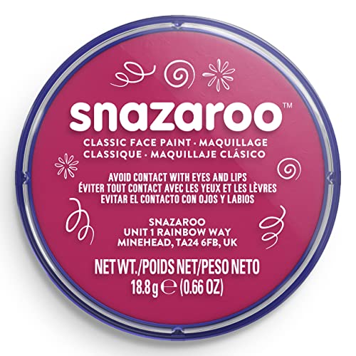 Snazaroo Classic Face and Body Paint, 18.8g Pot, Fuchsia Pink | Non-Toxic Hypoallergenic, Safe, Washable, Face & Body Paint for Halloween, Cosplay Costumes, Dress Up, Parties and Festivals - color: Fuchsia Pink, style: 18.8g (0.66-oz) Pot
