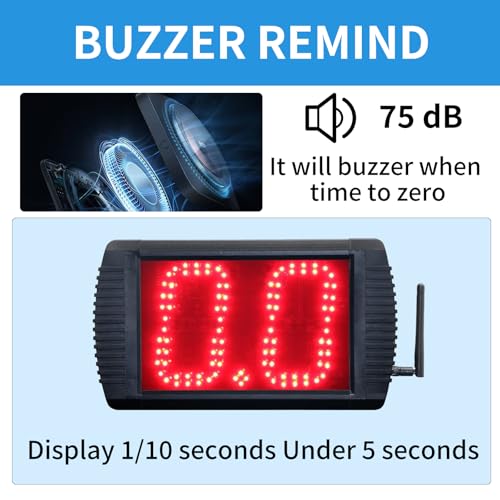 Shot Clock Basketball Timer,12/24/25/30/35/40/60 Seconds Countdown Timer, Portable Shot Clock with Buzzer for All Sports - style: Stopwatch Control