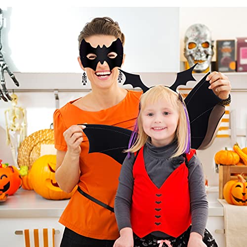 3 Pcs Halloween Bat Costume Kids Set Black Headband Mask Wings | Halloween Bat Accessories for Kids Adults, Cosplay Costume Ball, Bat Mask Wings for Boys Girls, Devil Dress up Outfit Gift