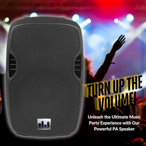 MUSYSIC 15 Inch Passive PA Speaker - 1200W Peak Power Professional | DJ Loudspeaker with Titanium Driver, ABS Cabinet, Flyable & Stand Mountable for Live Sound, Church, Events & Mores - size: 15 Inch 1200W