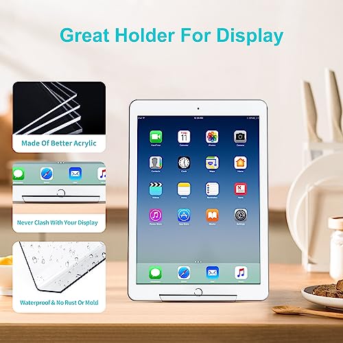 Boloyo Acrylic Book Stand Without Ledge,6 Inch 6PC Clear Acrylic Display Easel Transparent Display Stand Holder Tablet Holder for Displaying Pictures,Books,Artworks, CDs - size: 6PC
