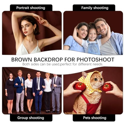 Brown Photography Backdrop for Photoshoot, 10x10 Ft Polyester Photo Backdrop Curtains, Brown Backdrops Screen for Photo Studio, Video, Content Creators, Birthday Parties Background - color: Brown