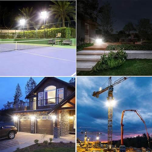 1000W LED Flood Lights Outdoor,Super Bright FloodLight with Plug, 5000K Daylight White Outside IP66 Waterproof Commercial Lighting for Sports Fields,Playgrounds,Parking Lot,Stadium - size: 1000w-1pack
