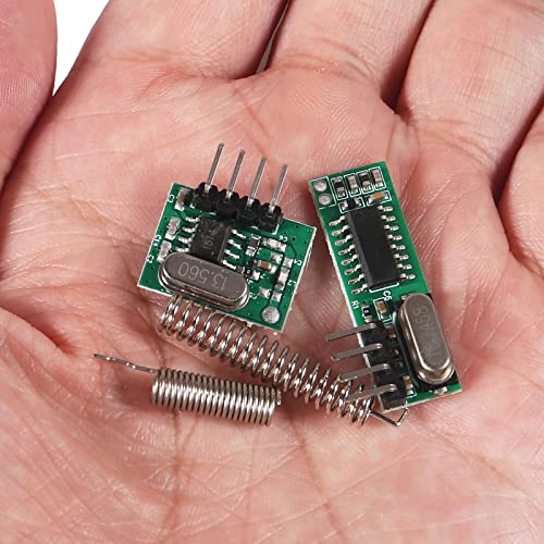 5pcs 433mhz Wireless RF Transmitter and Receiver with Antenna Ask Remote Control Module DIY Kit for Arduino