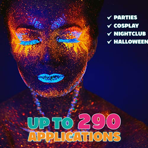 Kraze FX Neon Face & Body Paint Palette Set - Neon Pop 12 Split Cake Palette & 6 Neon Palette, Value Pack of Solid Neon Colors & Fun Neon Split Cakes with Brushes, Professional UV Painting Starter Kit - size: Neon Pop & Neon Face Paint Combo