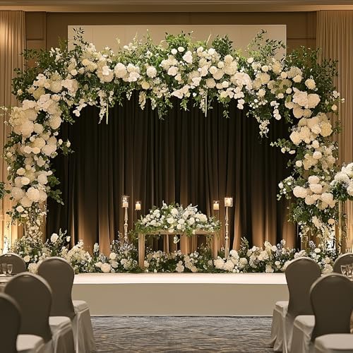 Wokceer Black Backdrop Curtain for Wedding Parties Backdrop Drapes 10x10FT - color: Black, size: 10FTx10FT