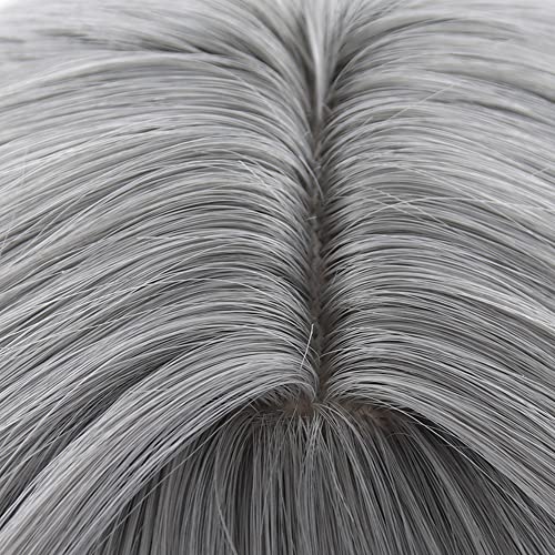 Anime Grey Long Wigs Women Straight Hair with Bangs COS Adult Game F!Trailblazer Cosplay Wigs Halloween,Christmas,Comic con,Game Show,Party - color: Gray W
