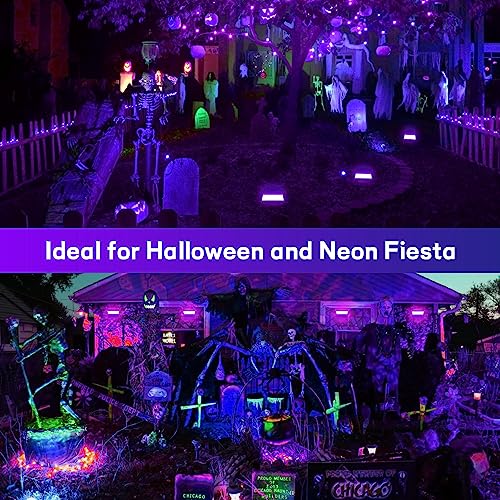 150W LED Black Light 2 Pack, Black Lights for Glow Party, Ultra Thin Black Lights Flood Lights with On/Off Switch, Glow in The Dark, for Party, Halloween, Body Painting - style: 150W-2Pack